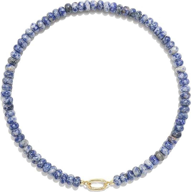 TK New Natural Stone Beaded Necklace Handmade Abacus Bead Collarbone Chain
