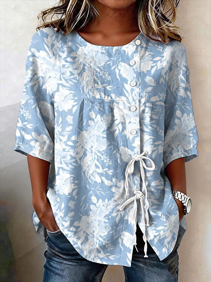 Women's Long Sleeve Shirt Printed Top Long Sleeve Women's Shirt Women's Long Sleeve Shirt Tie Shirt