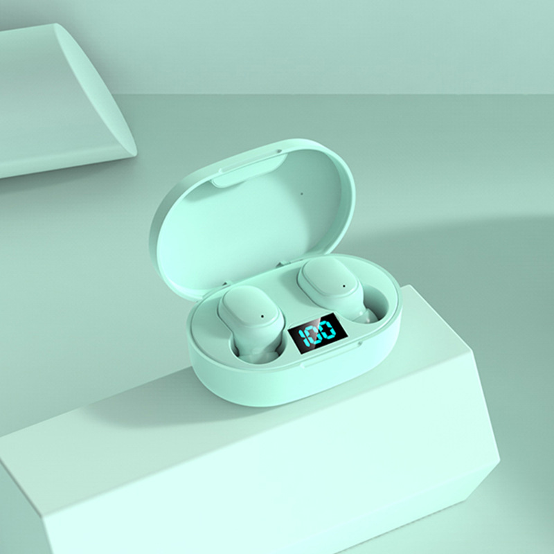 E6S Bluetooth Earphone Macaron Mini Sports In-ear Stereo Noise Reduction Digital Display Wireless Sports Noise Reduction