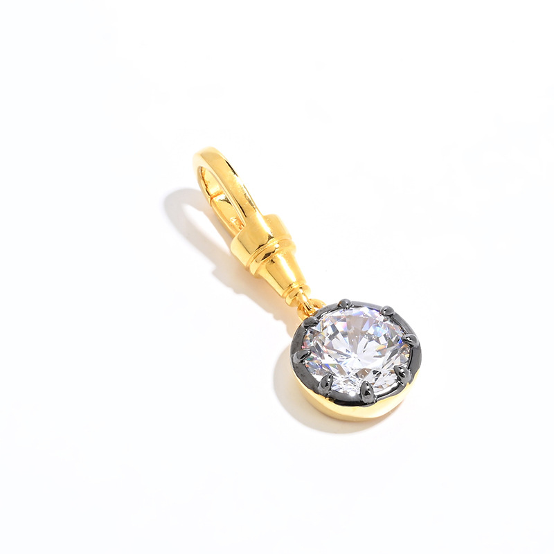 Sweet Cool Style S925 Silver Gold-Plated Three-Dimensional Geometric Round Pendant Earrings for Women
