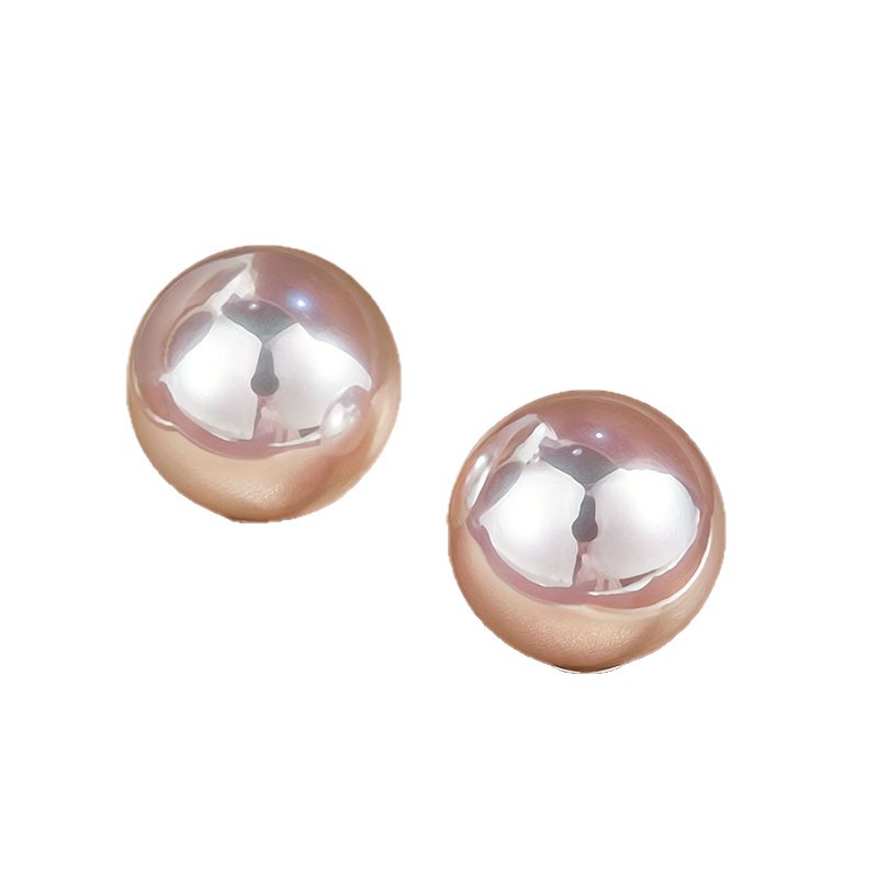 【High Quality】Akoya Aurora Tiannu Pearl Earrings for Women 999 Pure Silver Earrings Mother-of-Pearl Shell Beads