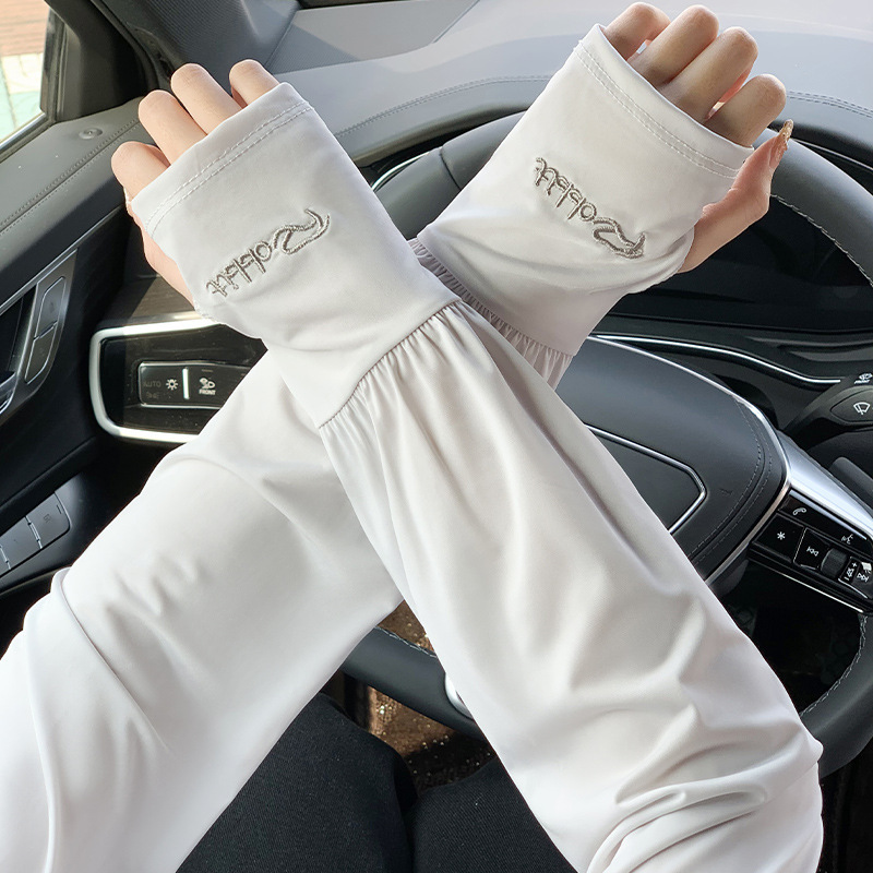 2025 New Sun Protection Arm Sleeves for Women UV Protection Summer Outdoor Cycling Driving Ice Silk Thin Breathable Sun Protection