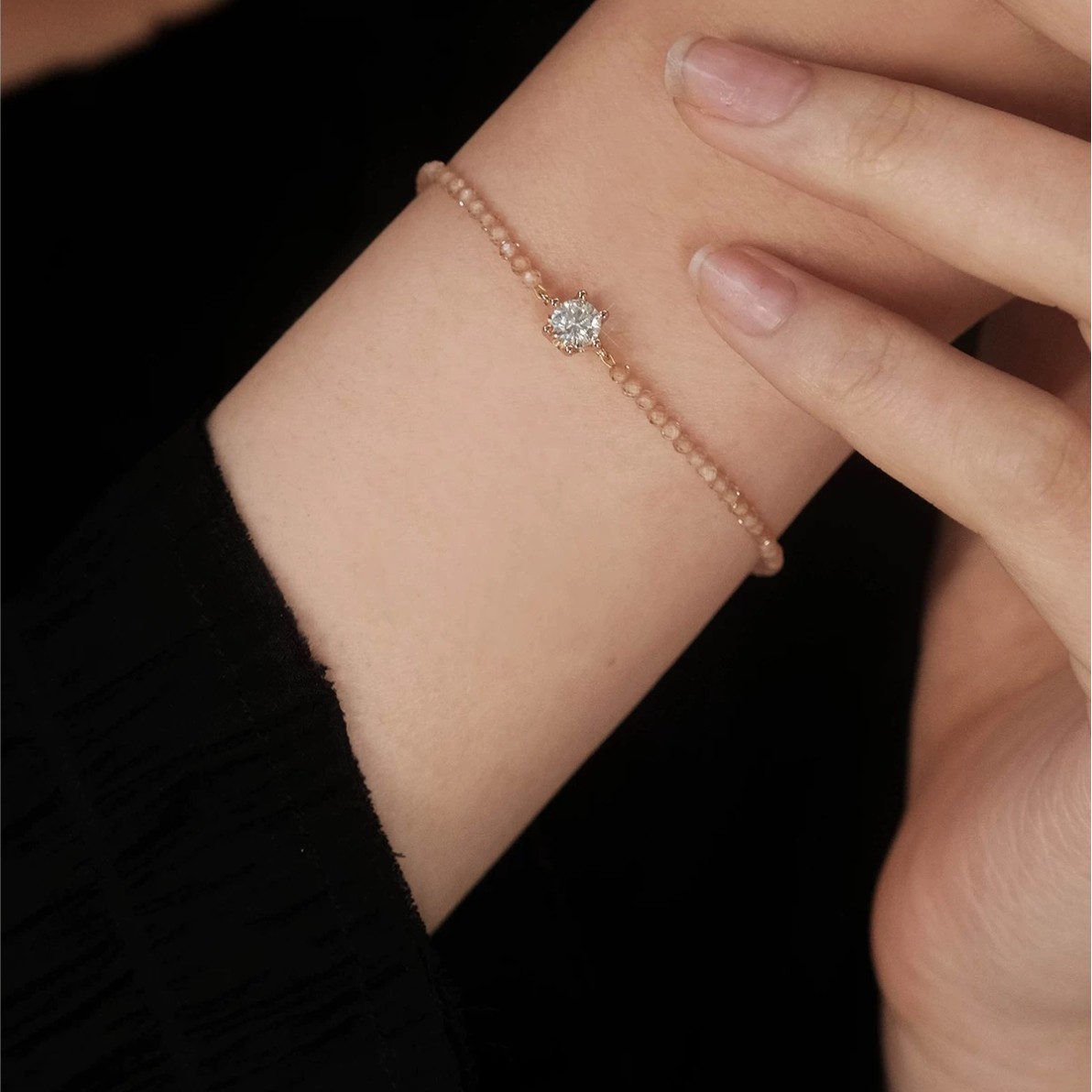 Yuanyou zirconia moissanite bracelet delicate new spring summer niche delicate bead bracelet