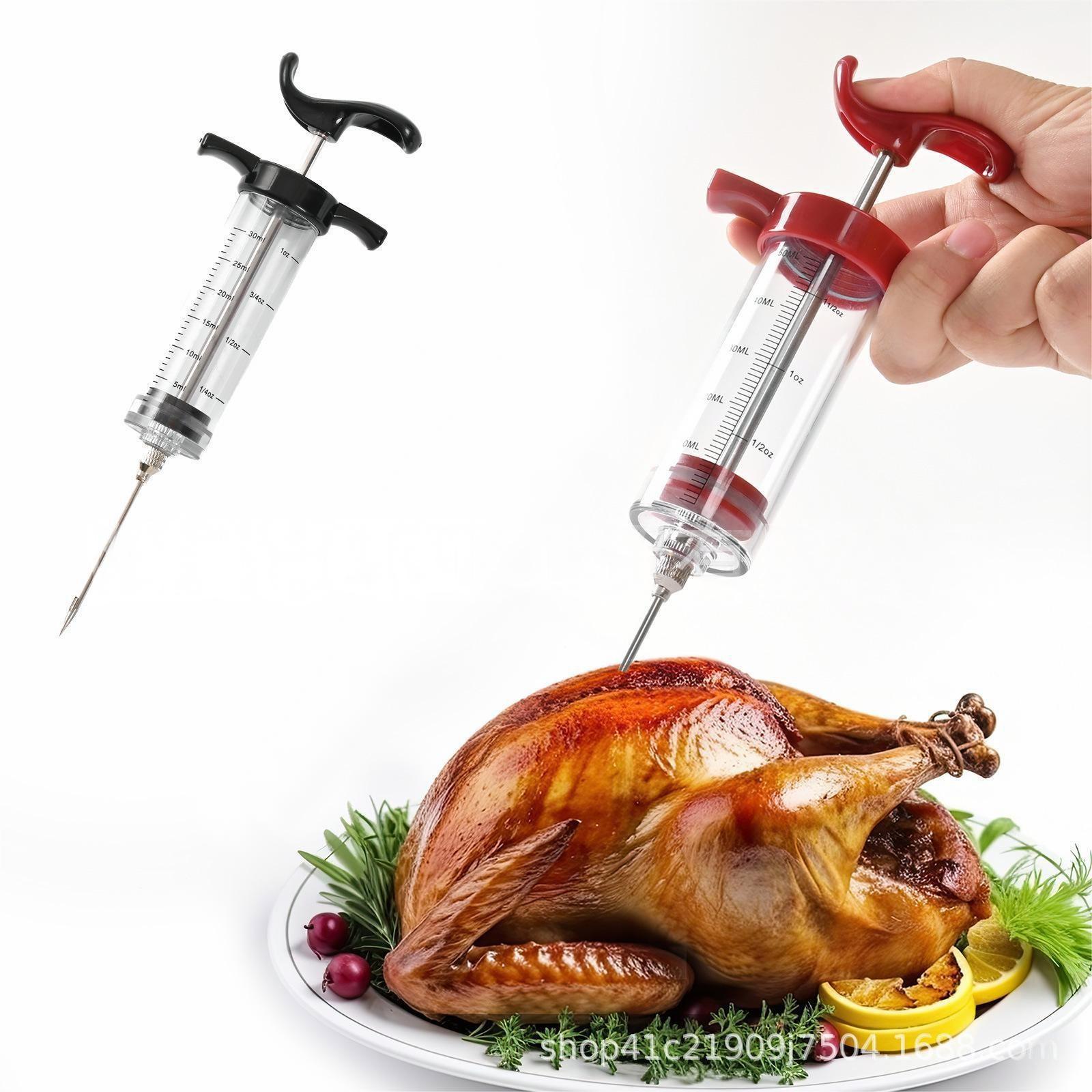 Roast Juice Injector Set Seasoning Injector Hardware Turkey Needle BBQ Food Needle Kitchen Roast Meat