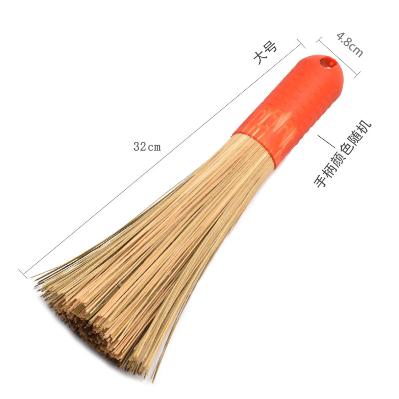 Bamboo long-handled dish brush, commercial kitchen cleaning pot brush, hotel restaurant slanted bamboo pot brush, old-fashioned cooking brush