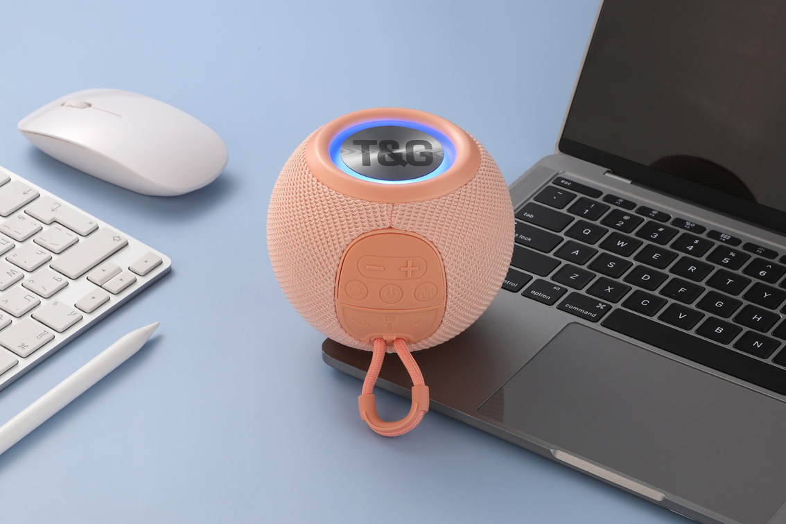 2022 Popular Spherical Mini Speaker Portable Fabric Ultra Bass Light Ring Desktop Audio Bluetooth TG337