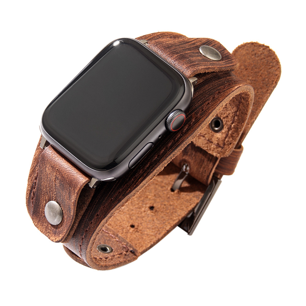 New Apple Watch Strap Cowhide Leather Strap for Apple Watch Universal Leather Wristband