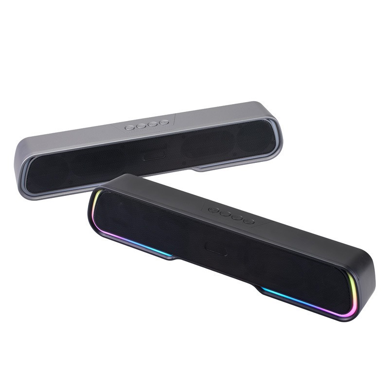 RGB Light Bluetooth Speaker Wireless Glow Portable Long Strip Desktop Small Sound Bar
