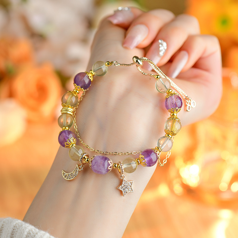 Natural Crystal Twelve Zodiac Original Bracelet Fresh Style New Live Streaming Network Women's Bracelet