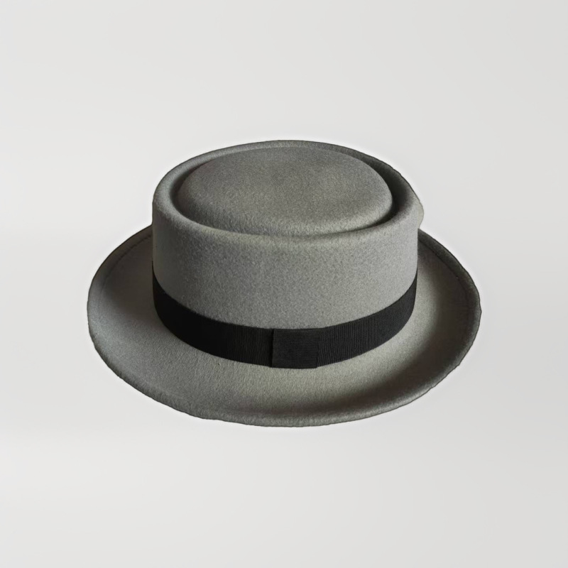 2025 Autumn/Winter New Fedora Flat Top Flat Brim Decorative Hat Franchise