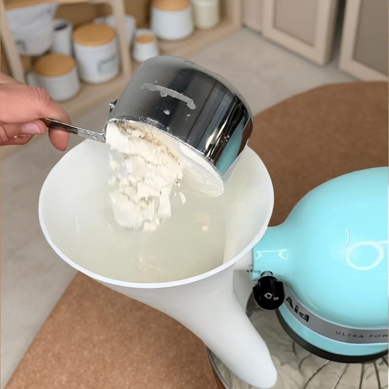 New mixer with hook fixed flour funnel stand mixer flour funnel Flour Fu