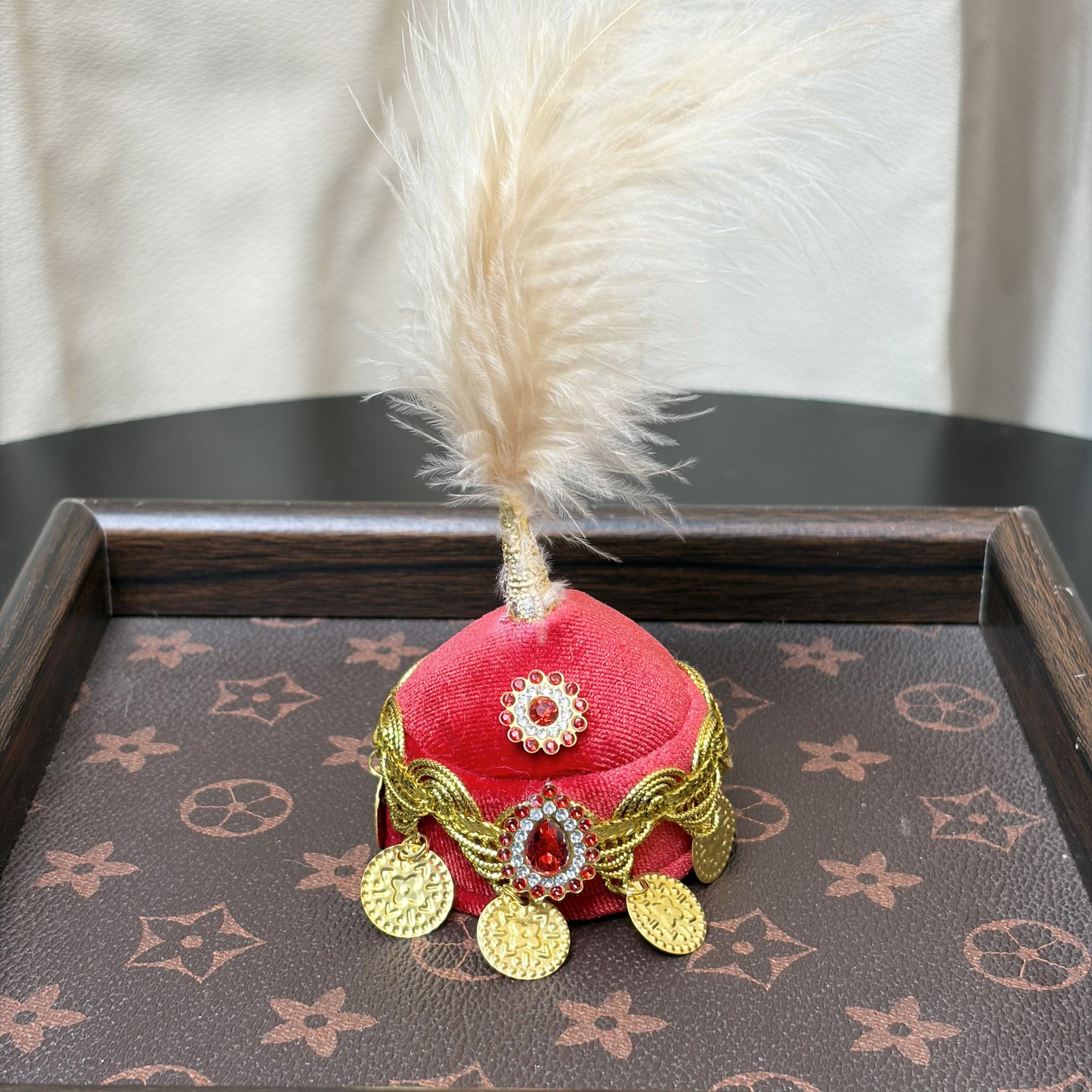 New product Xinjiang lamb hat accessory feather ethnic style diy accessory Xinjiang lamb small flower hat wholesale