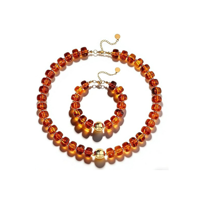 New Milad Style Gradient Acrylic Geometric Bracelet Necklace Simple