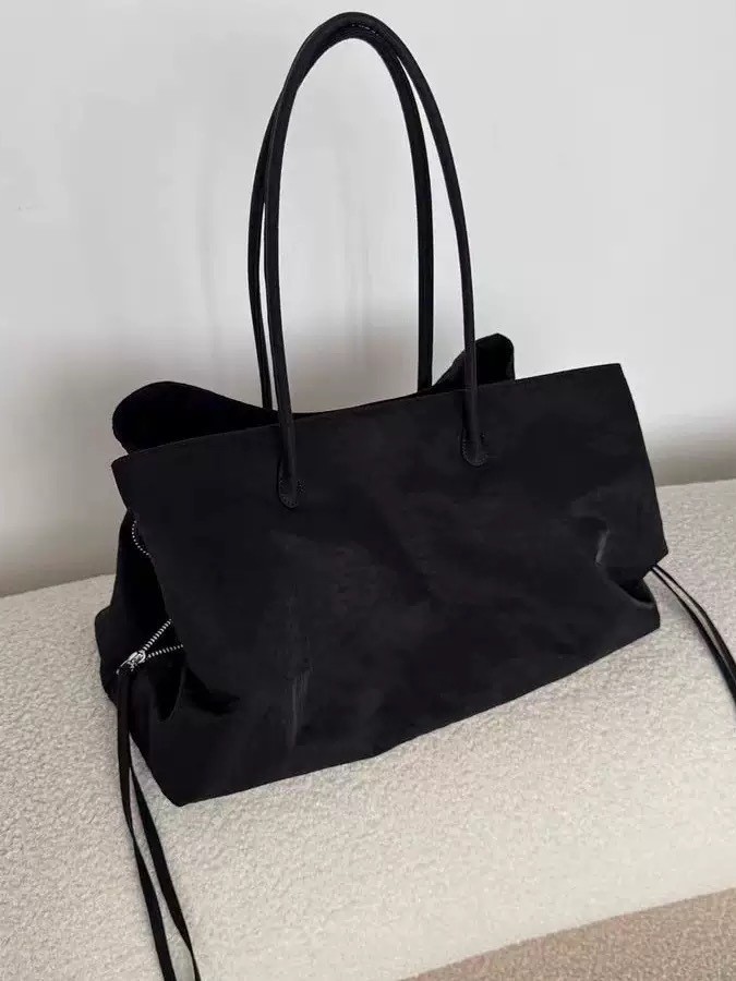 2026 Spring/Summer New Gray-Yellow Contrast Multi-Compartment Large Capacity Tote Bag Commute Handheld Single Shoulder Bag