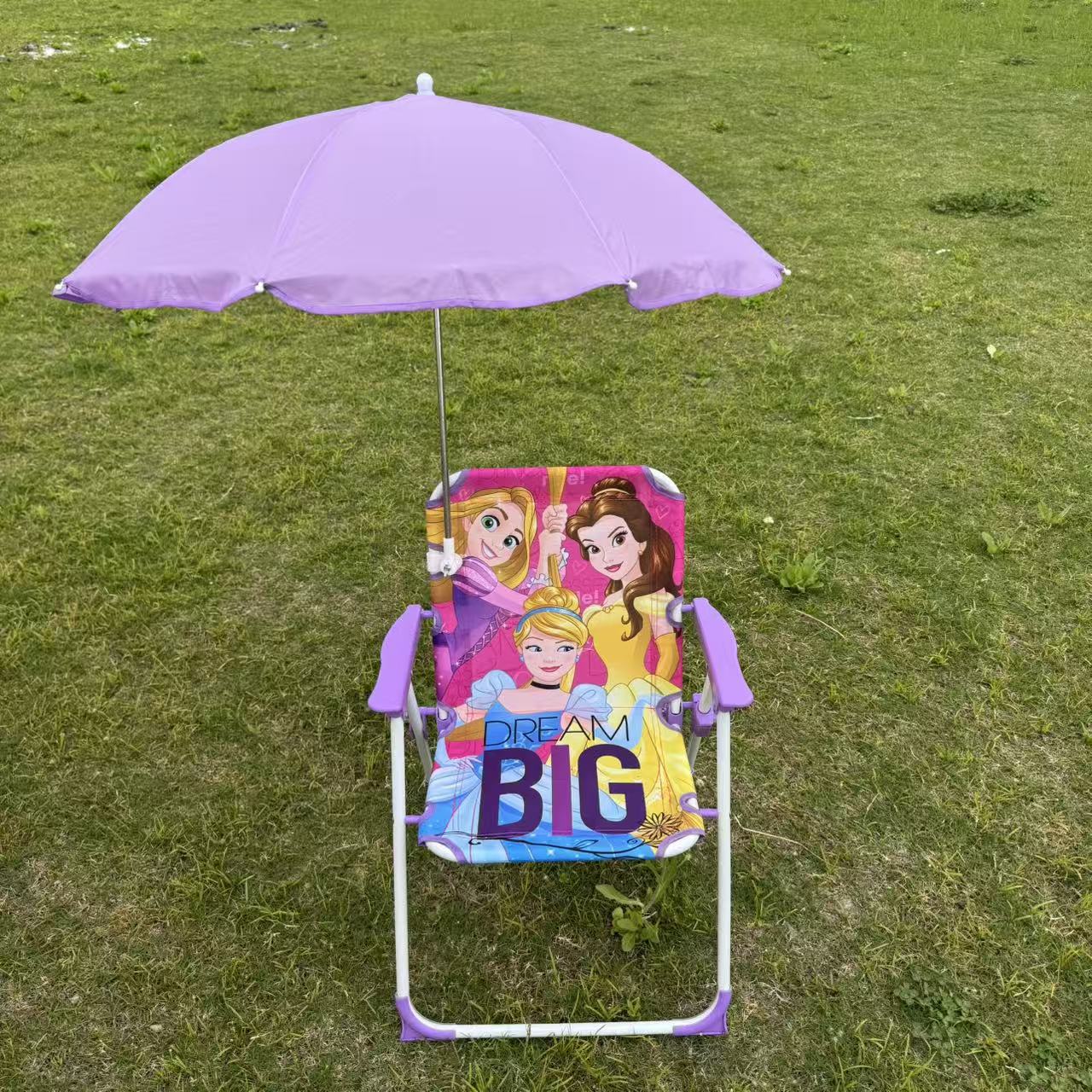 Disney baby photo seat stool, children's umbrella small chair cartoon infant board sunshade beach