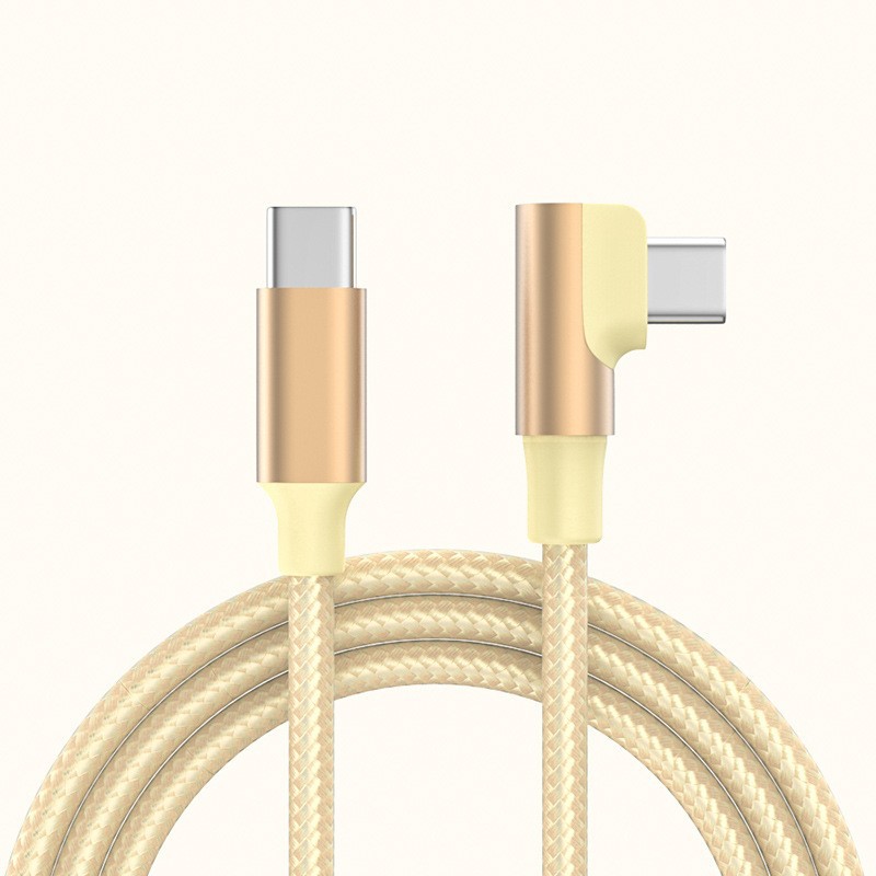 60W 3A curved data cable c to c dual type-c nylon braided PD fast charging data cable for phone tablet