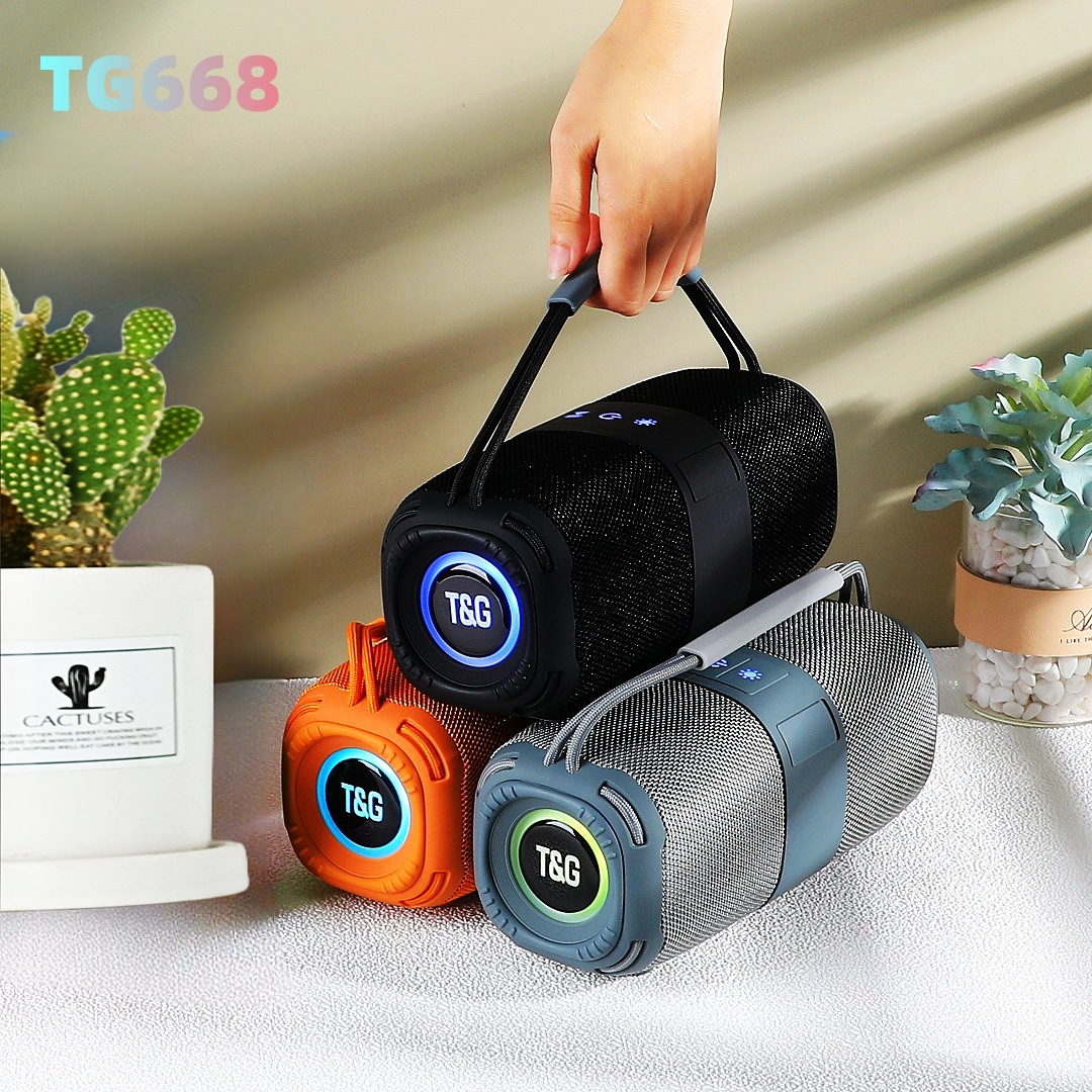 TG668 New Large Volume Dynamic Sound Dual Channel LED Diaphragm Bluetooth Speaker Handheld Portable Fabric Speaker