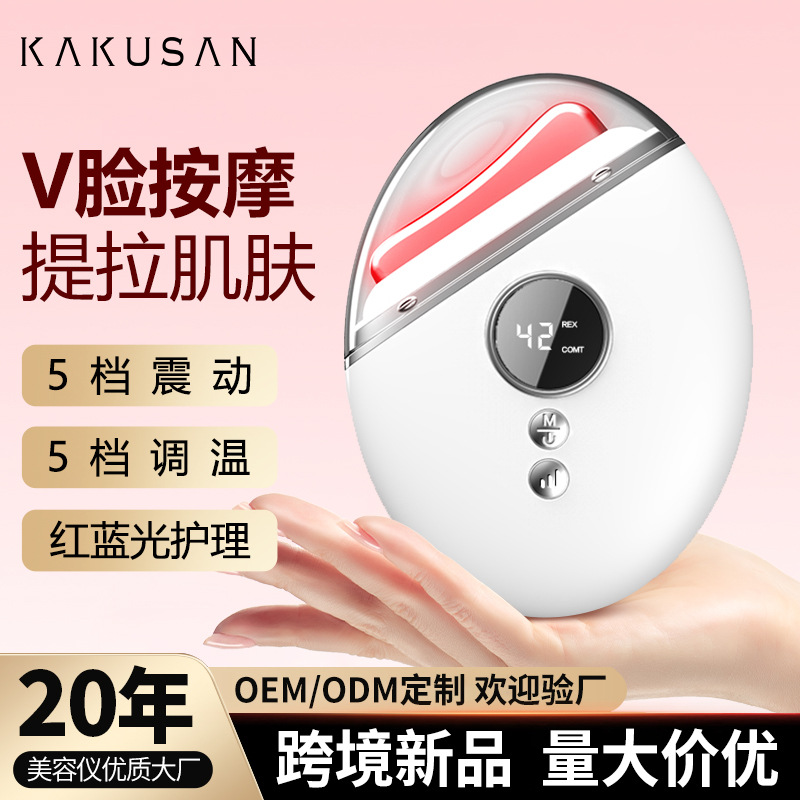 Constant Temperature导入仪 Unblock Body Microcurrent Meridian Brush Facial Massager Electric Gua Sha Board EMS Beauty Device