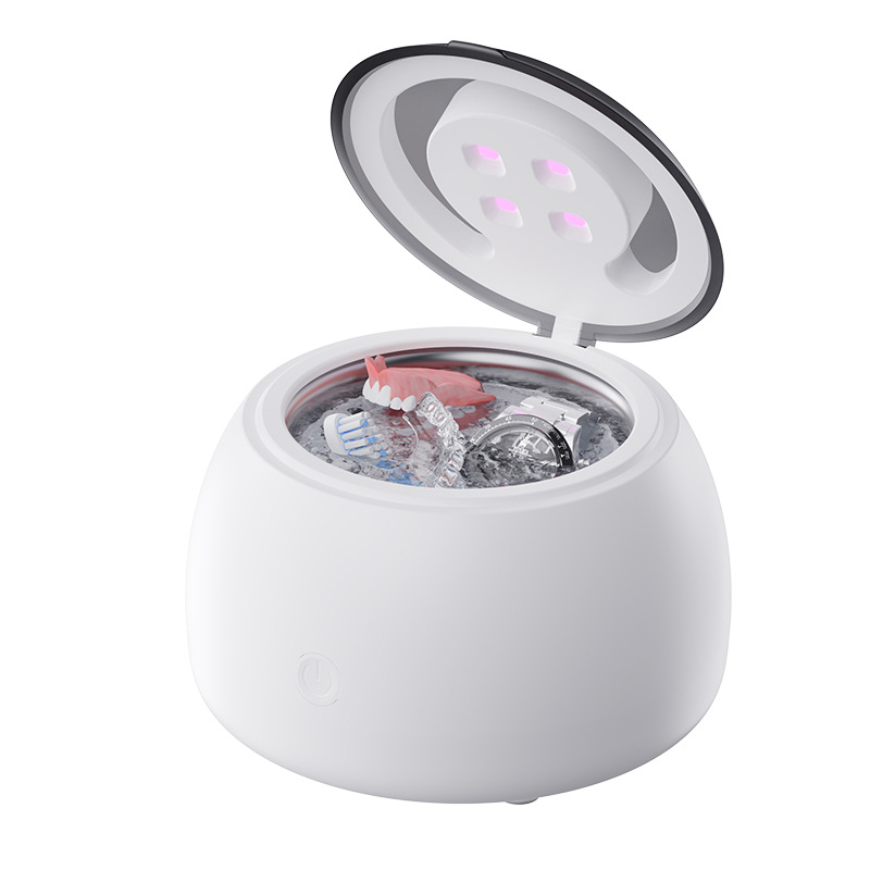 New ultrasonic cleaning machine UV purple light small portable home jewelry retainer denture cleaner