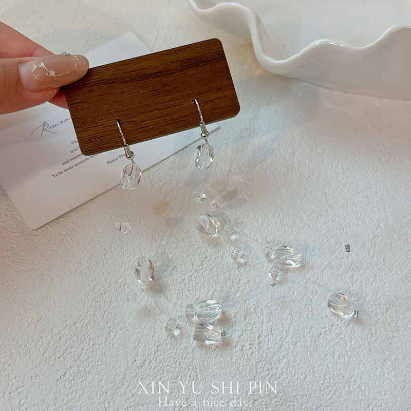 【Morning Dew】Cool Ice Dew Drop Necklace Minimalist Water Drop Earrings
