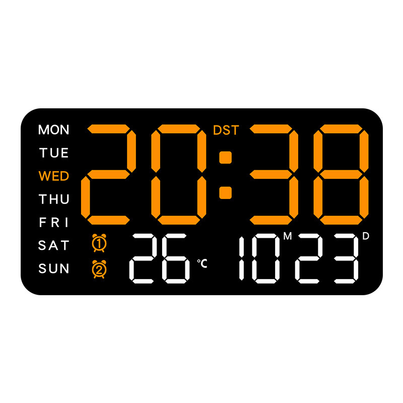 Frameless Electronic Clock Multifunctional Hanging and Standing Two-Use Clock Simple Digital Clock Display Living Room Wall Clock 6659