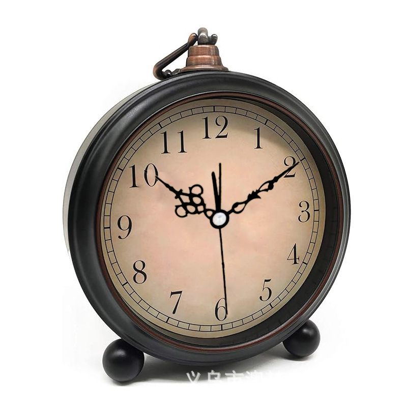 5.5-inch Metal Silent Alarm Clock European Style Student Silent Desk Clock