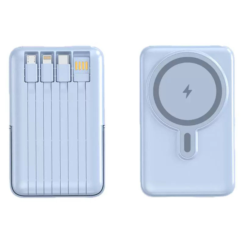 Fast Charging Magnetic Wireless Charging Cable 1/20000mAh Power Bank Stand Mobile Power Supply