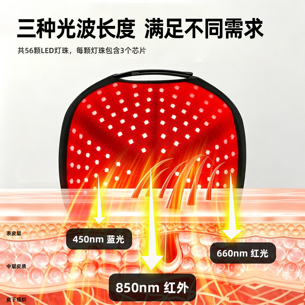 LED Hair Growth Cap Red Light Nourishing Hair Care Cap Blue Light Beauty Therapy Cap Infrared Anti-Hair Loss Hair Growth Cap
