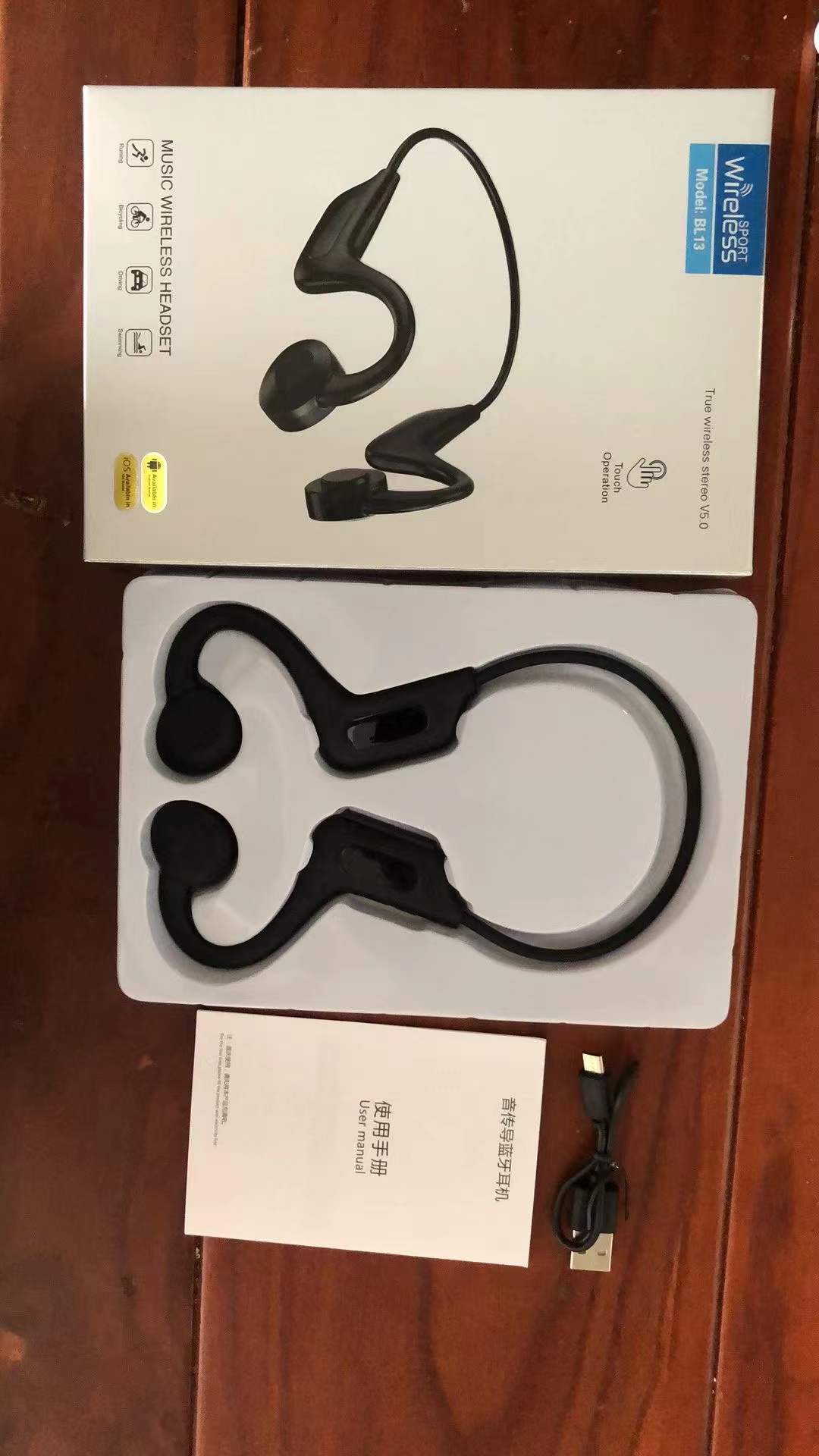 New Air Conduction Concept Bluetooth Earphones, Wireless In-Ear-Free Sport Hanging Long Standby, Private Mold