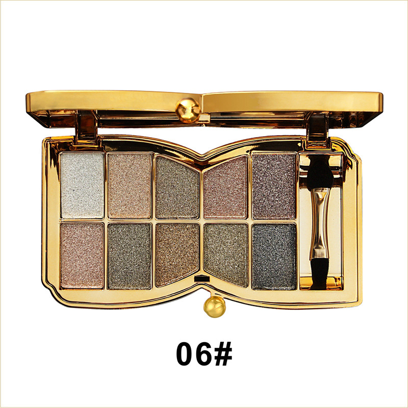 Vini Bear 10-Color Explosive Shimmer Eyeshadow Shimmer All the Way Fine Non-Flying Powder Beginner