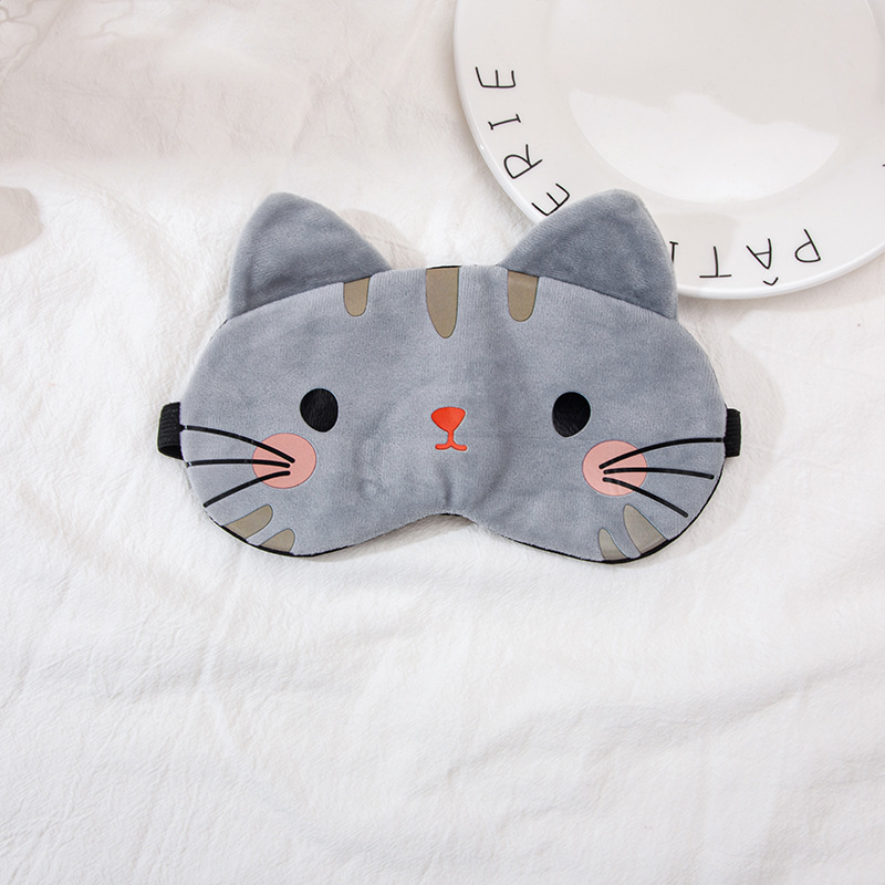 Plush cartoon cat iron-on ice compress hot compress sleep eye mask, children universal winter home outdoor