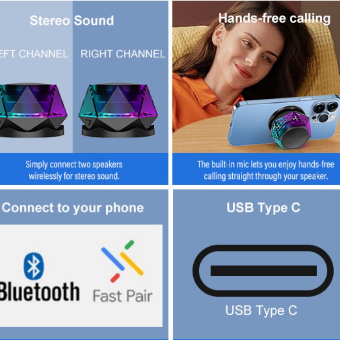 Magnetic Speaker Mini Audio Phone Holder 2-in-1 Portable Car Bluetooth Speaker G200 Gift