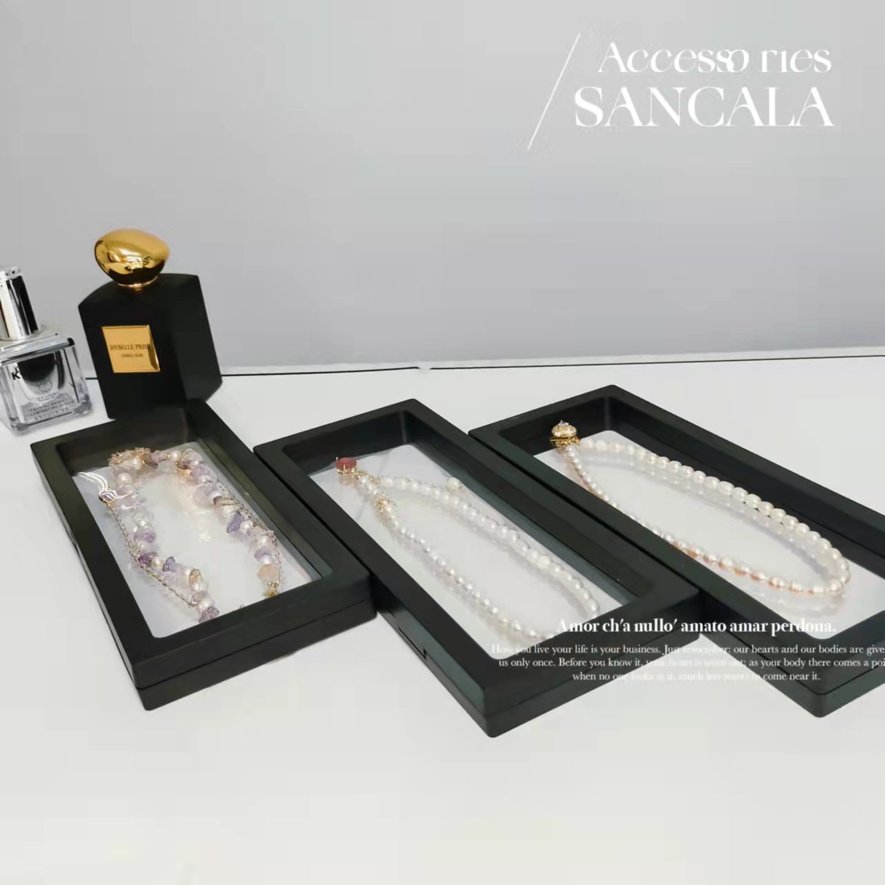 PE Material Thickened Pearl Bracelet 9*9 Film Box Packaging Box Simple Anti-Oxidation Not Including Bracelet