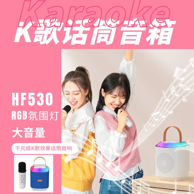 Private Mold K Song Speaker Microphone All-in-One Portable Audio Wireless Bluetooth Karaoke Children Gift