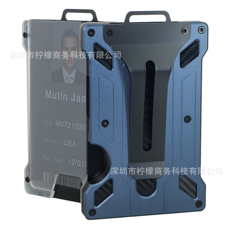 New Aluminum Alloy Card Holder Transparent Badge RFID Metal Wallet Work ID Card Clip Business Card Holder
