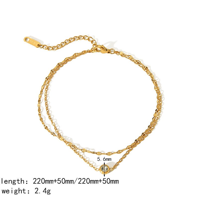 18k gold zircon titanium steel necklace long sweater chain锁骨链 exclusive supply