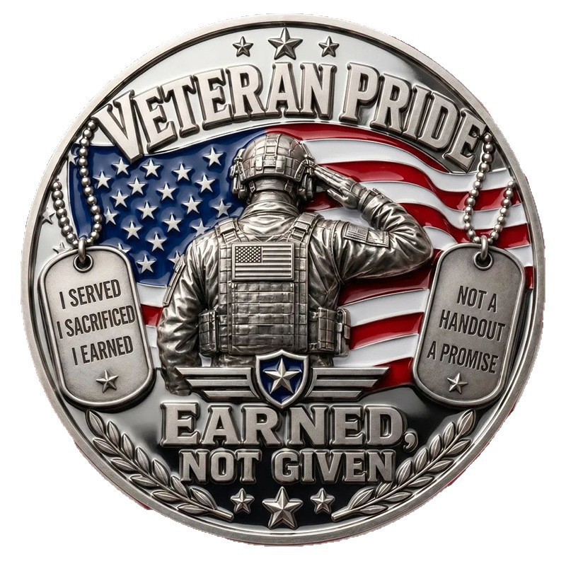 American Veterans Commemorative Coin DD-214 Military Challenge Coin New Standalone Site Product Supplier