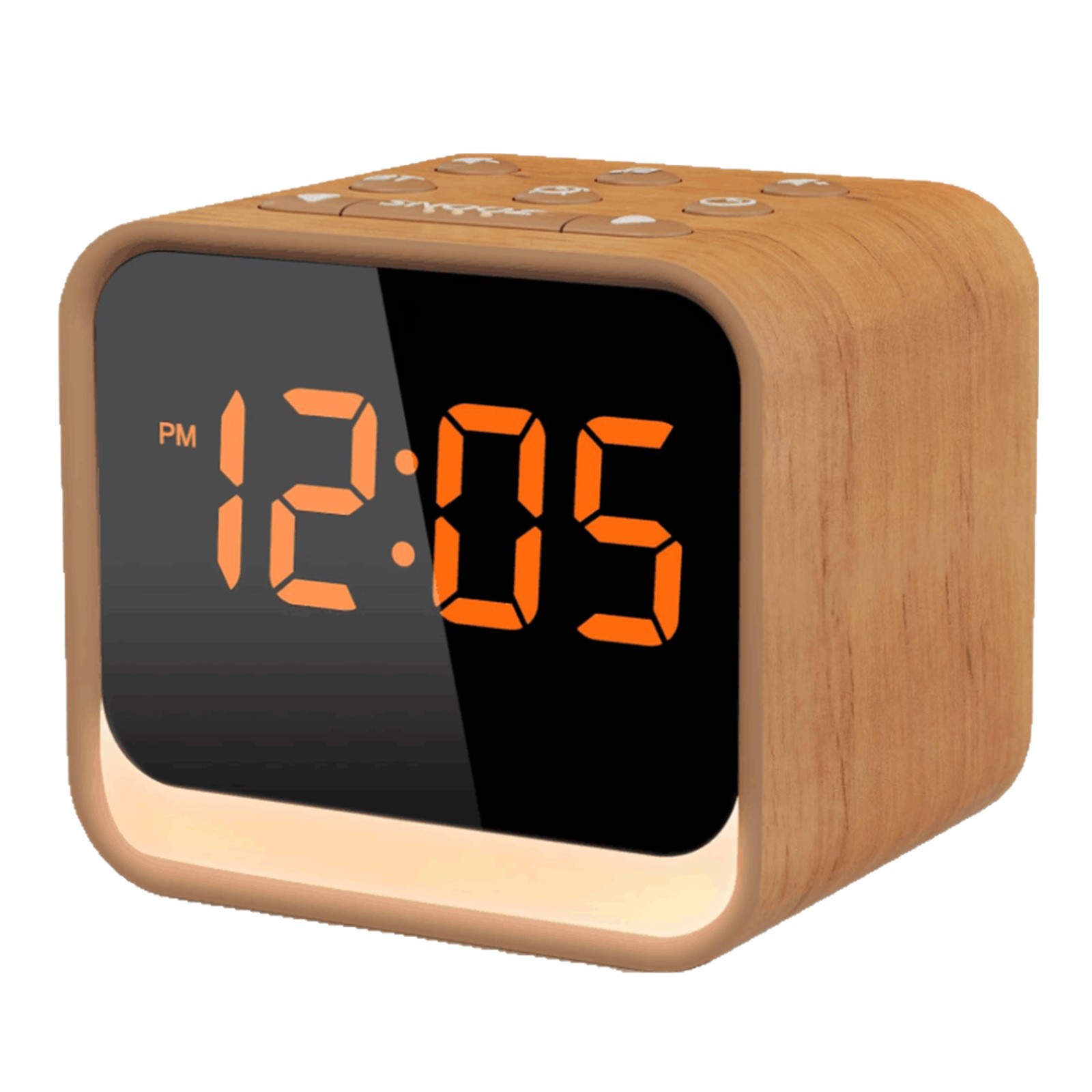 Multi-function Bluetooth Speaker Alarm Clock Color Light Brightness Control Digital Clock Multimedia Sync Wooden Clock