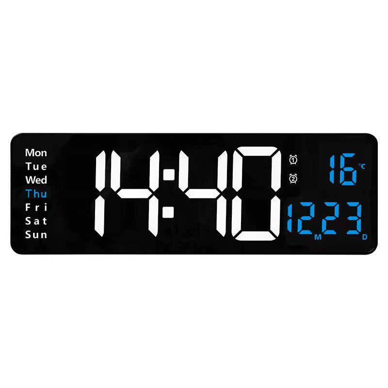16 Inch Large Screen Function Display Clock Nordic Digital Clock Simple Living Room Wall Clock LED Wall Clock 6626