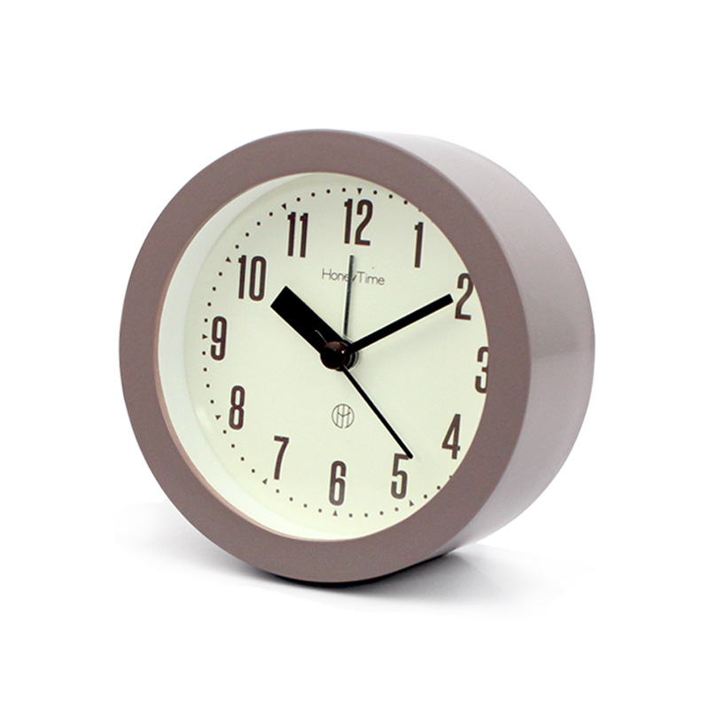 Nordic round digital alarm clock children student gift home decoration silent sweep second night light clock table