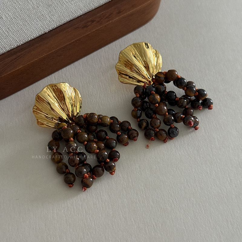 Pearl Bead Tassel Earrings Drop Earrings Small Elegant Bohemian Earrings for Women