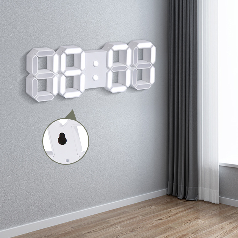 APP Smart WiFi Light Sensor Living Room Remote Control Clock Digital Wall Clock Electronic Clock 3D Clock Student Alarm Clock Countdown