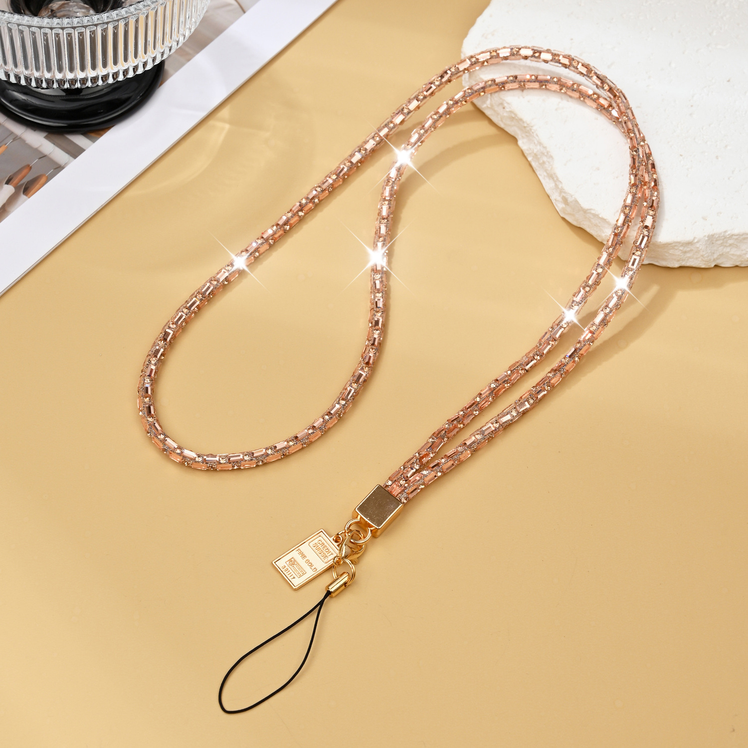 Phone lanyard luxury full rhinestone rhinestone phone chain neck long rhinestone chain women phone hang