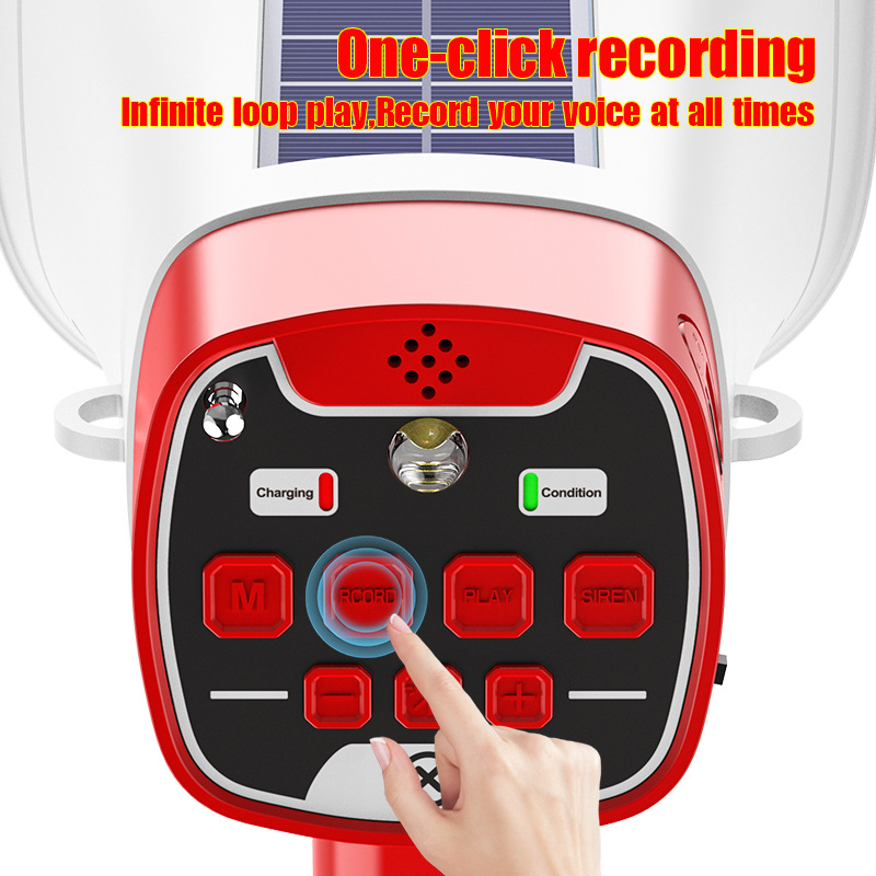 Solar Megaphone Wireless Bluetooth Outdoor Recording Horn Seller Multifunctional Handheld Amplifier
