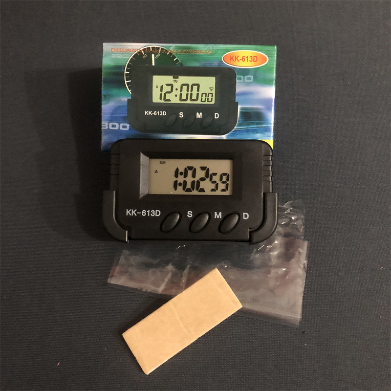 KK-613D Electronic Car Clock LED Display Random Adhesive Timer Small Car Clock