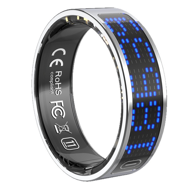 K80 Smart Ring Touch AI Digital Display 5ATM Waterproof Heart Rate Monitoring Sports Bluetooth Ring