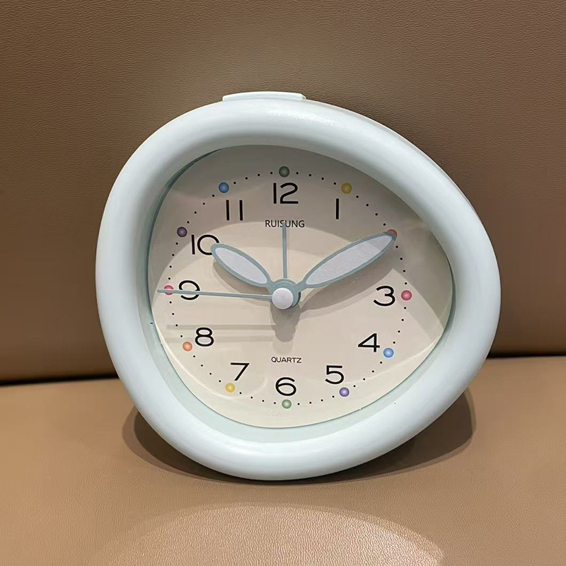 Japanese and Korean Desktop Clock, Tabletop Silent Small Alarm Clock for School and Work