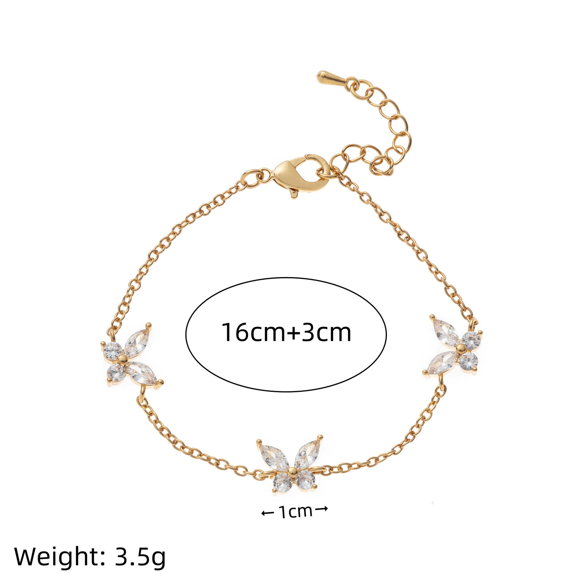 Cute and sweet bracelet with heart zircon, butterfly knot, Valentine's Day bead gift, popular item