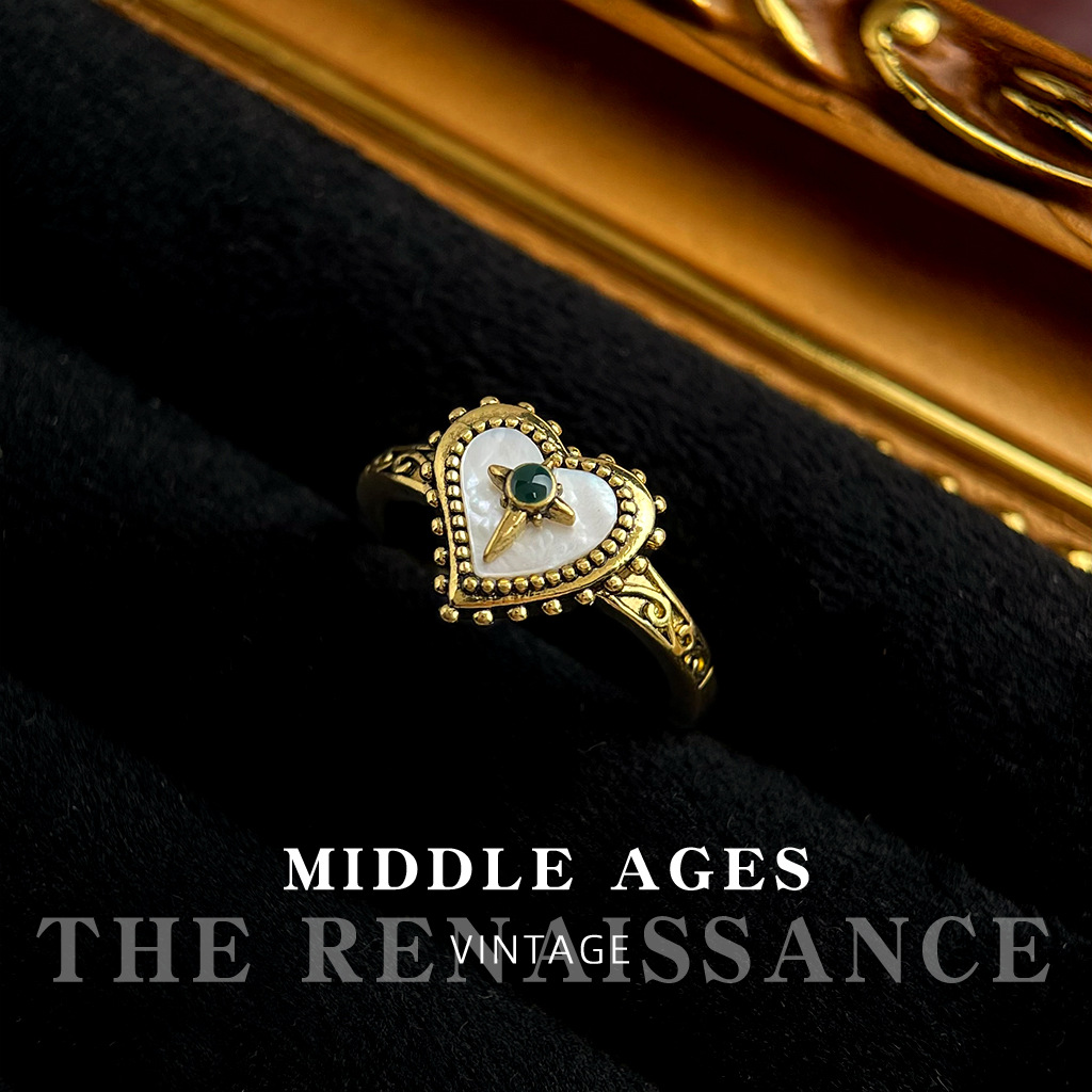 Vintage Retro Heavy Craft Colored Gem Zircon Ring Collection Adjustable Index Ring