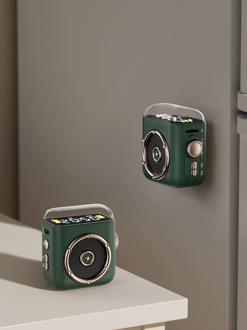 New Magnetic Night Light Clock Bluetooth Speaker Subwoofer Portable Home Outdoor Magnetic Clip Speaker